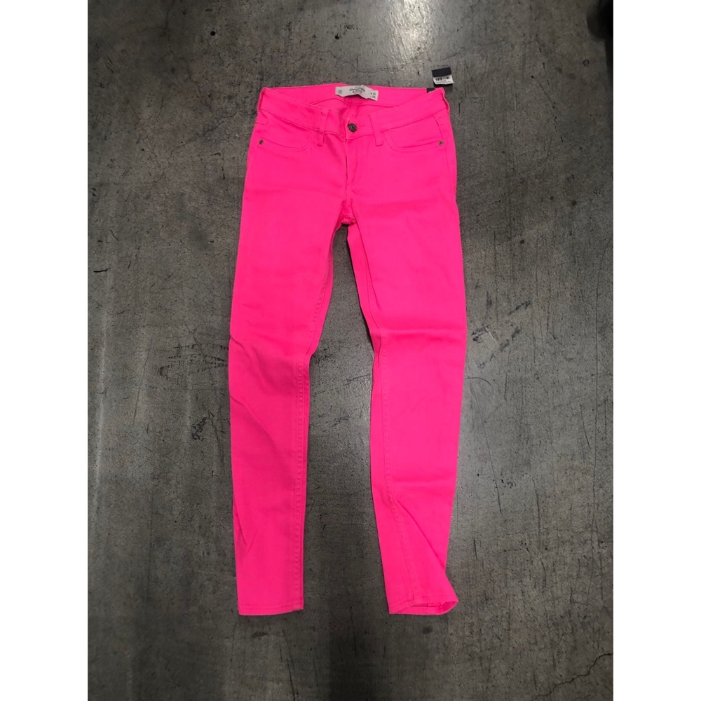 Abercrombie hot bright neon pink skinny leg jeans